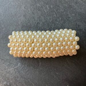 Pearl Hair Barrette/Clip 3 1/2 Inches